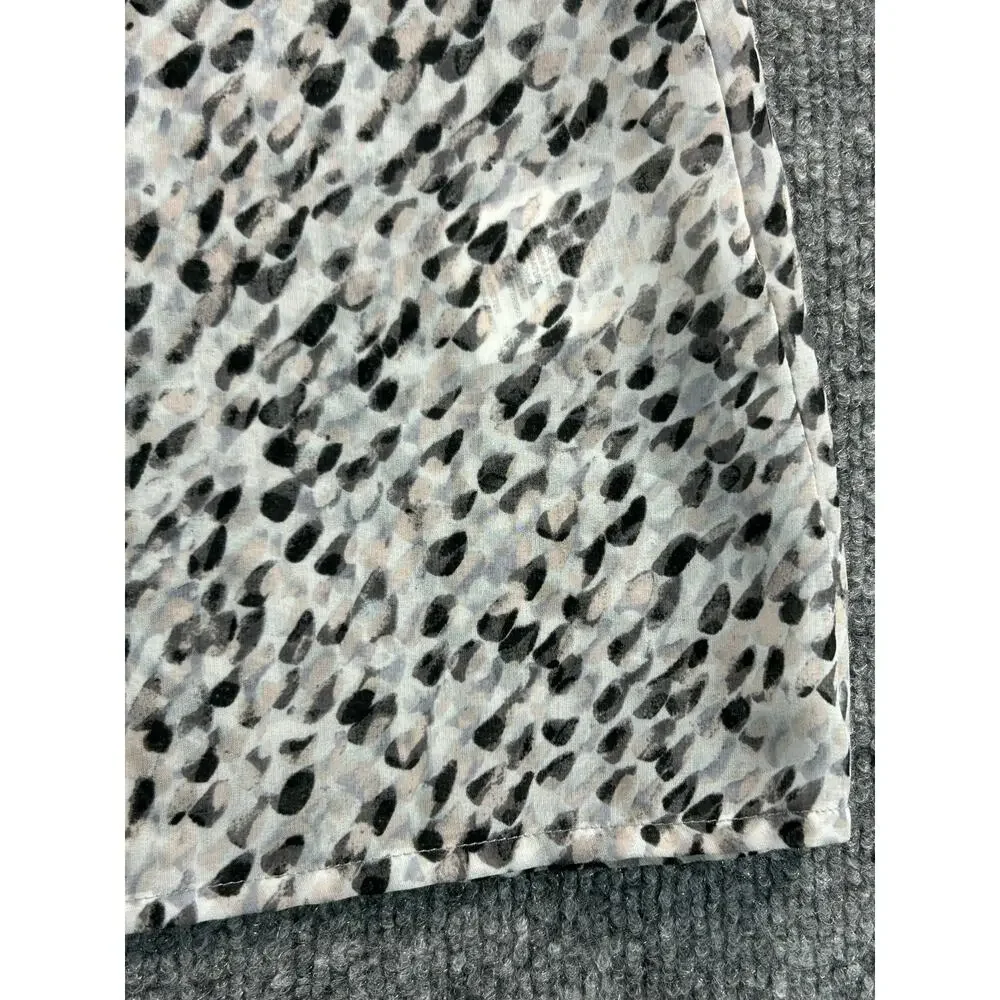 H&M Women's Sleeveless Button Front Blouse Gray Black Abstract Print Size 4 - Picture 4 of 6